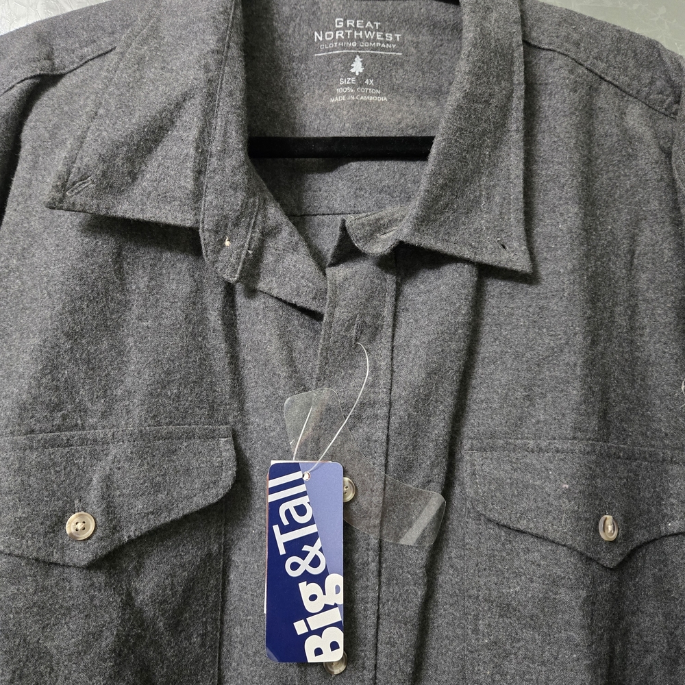 Great Northwest Clothing Company Dark Gray Shirt 4XLT - Picture 2 of 6